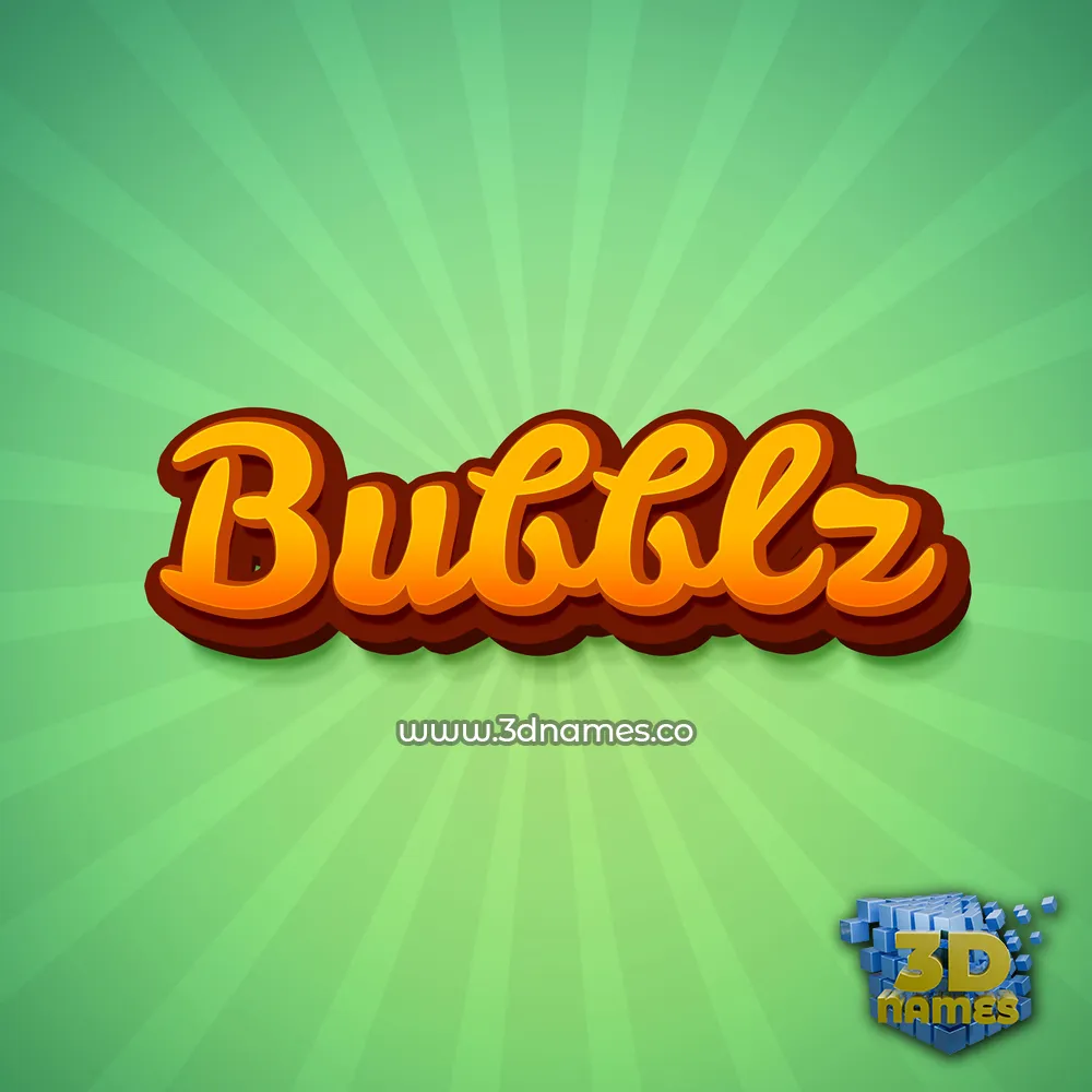 bubblz in Green Rays style - 3D name wallpaper