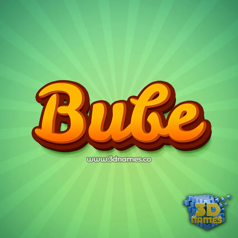bube in Green Rays style - 3D name wallpaper