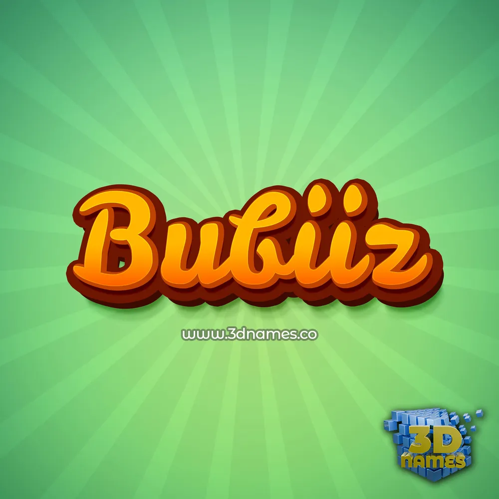 bubiiz in Green Rays style - 3D name wallpaper