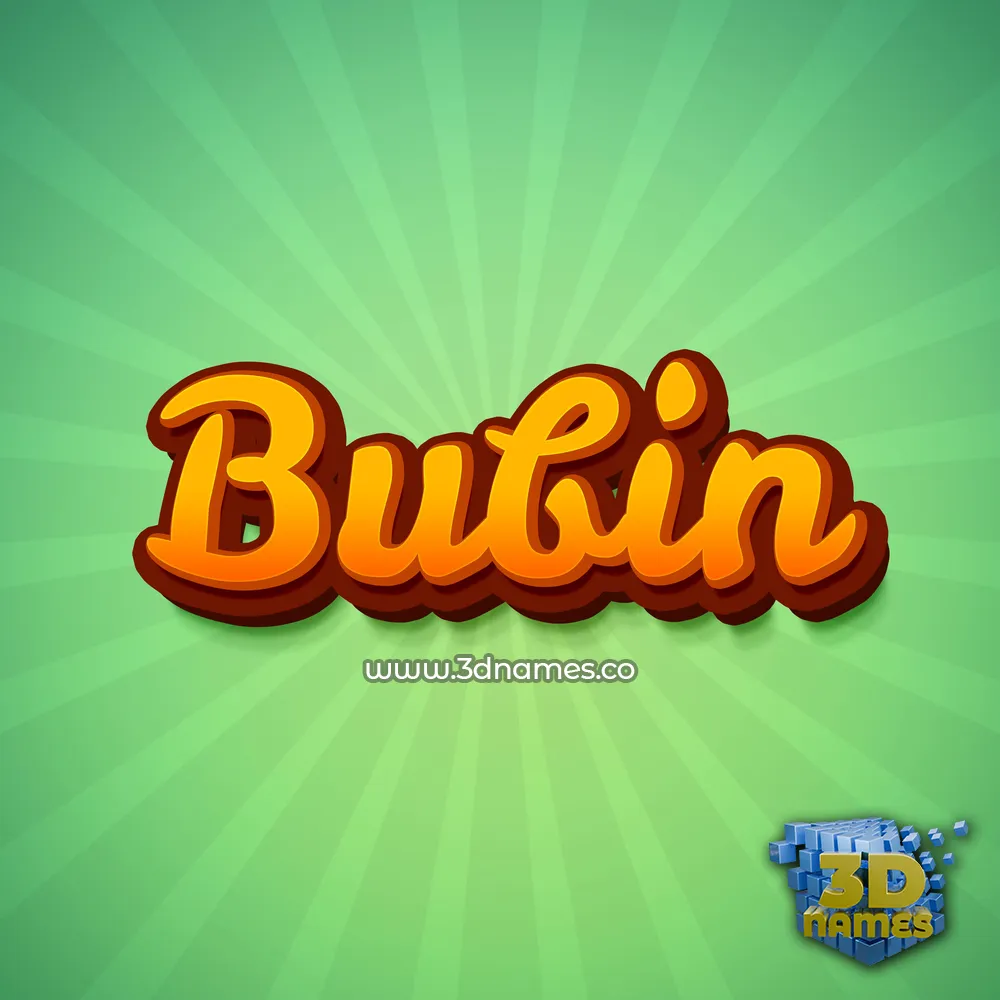bubin in Green Rays style - 3D name wallpaper