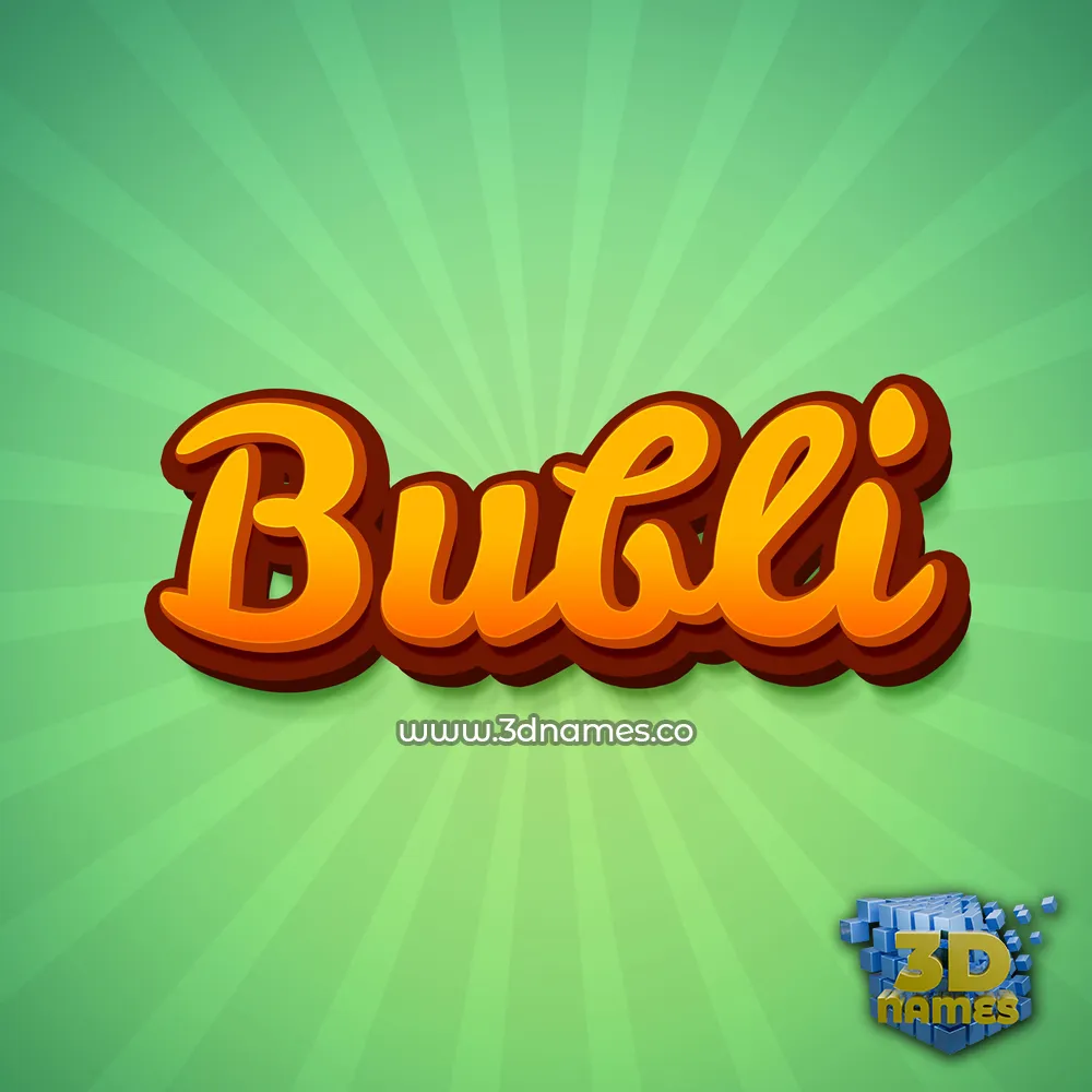 bubli in Green Rays style - 3D name wallpaper