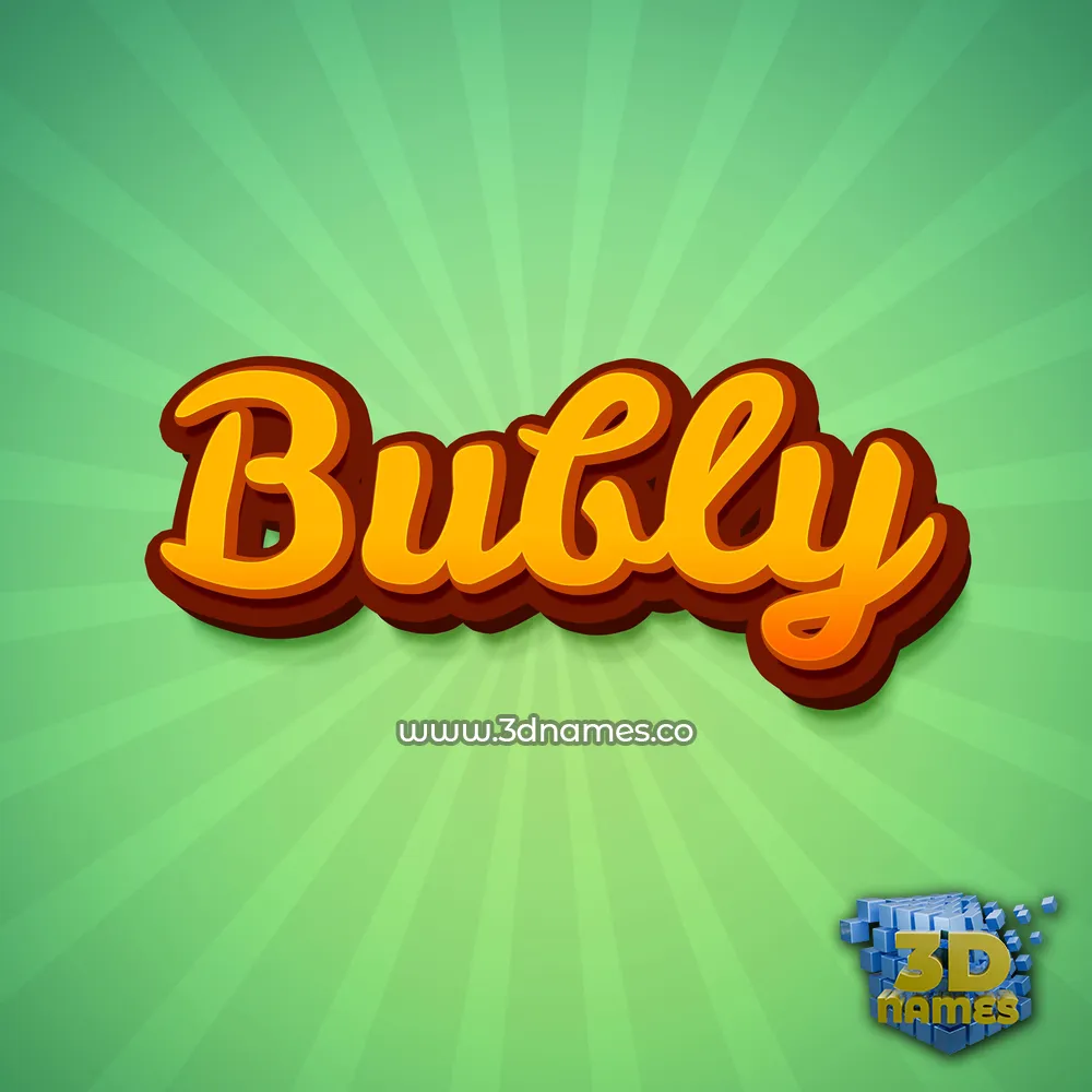 bubly in Green Rays style - 3D name wallpaper