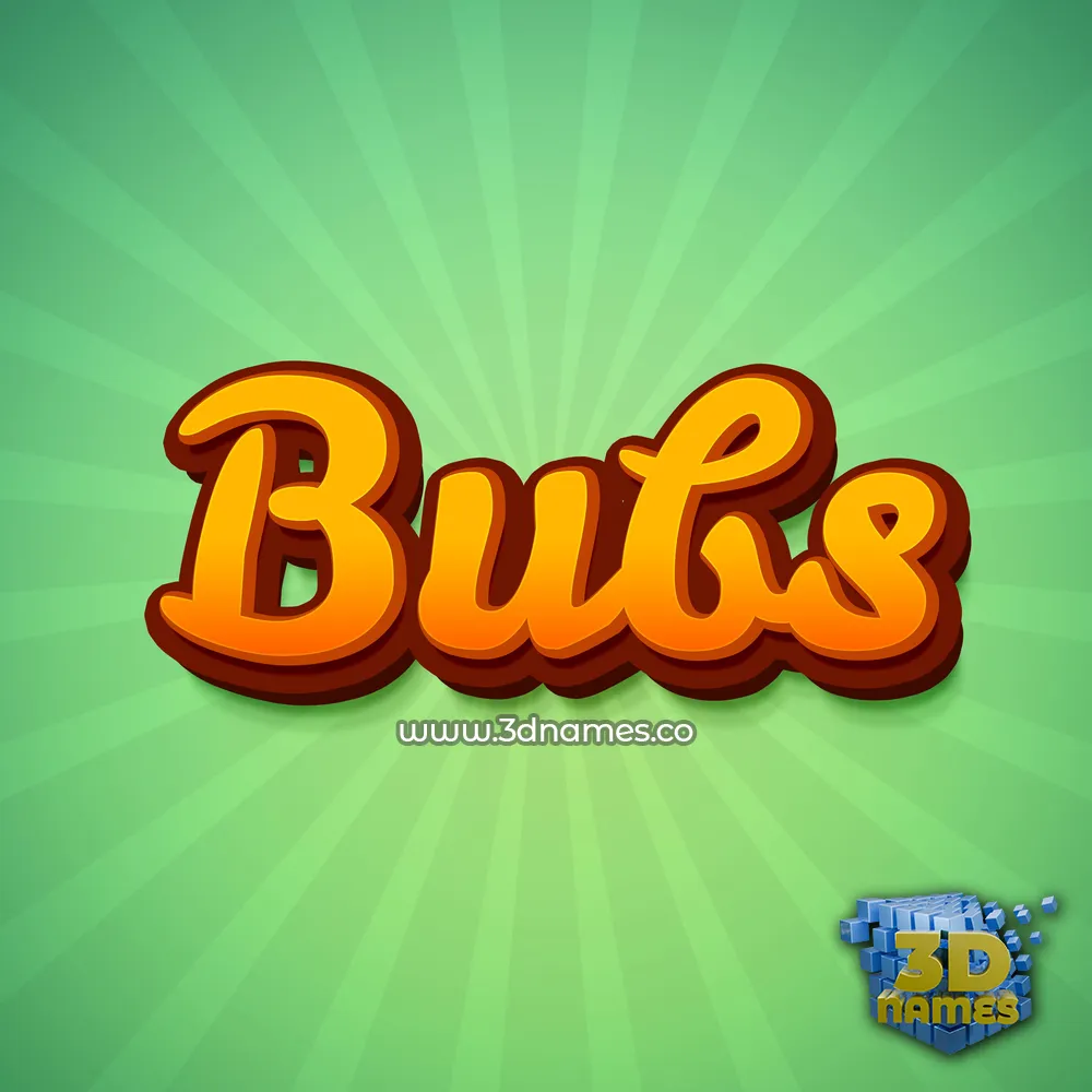 bubs in Green Rays style - 3D name wallpaper