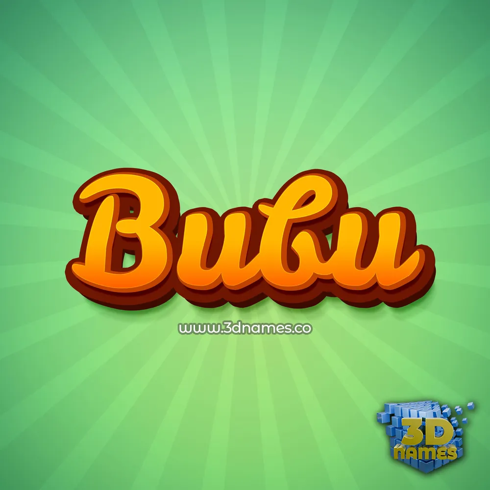 bubu in Green Rays style - 3D name wallpaper