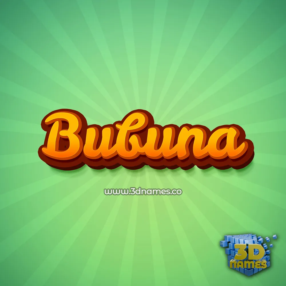bubuna in Green Rays style - 3D name wallpaper