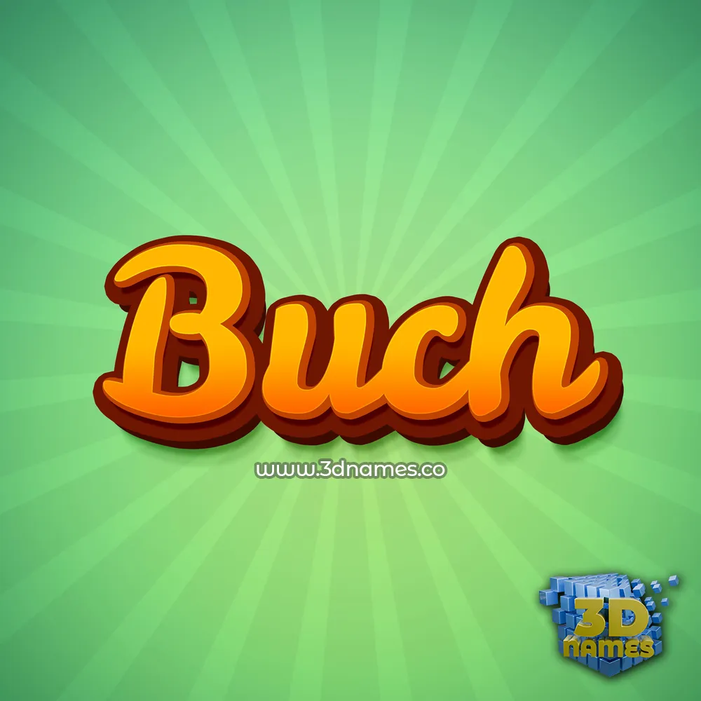 buch in Green Rays style - 3D name wallpaper