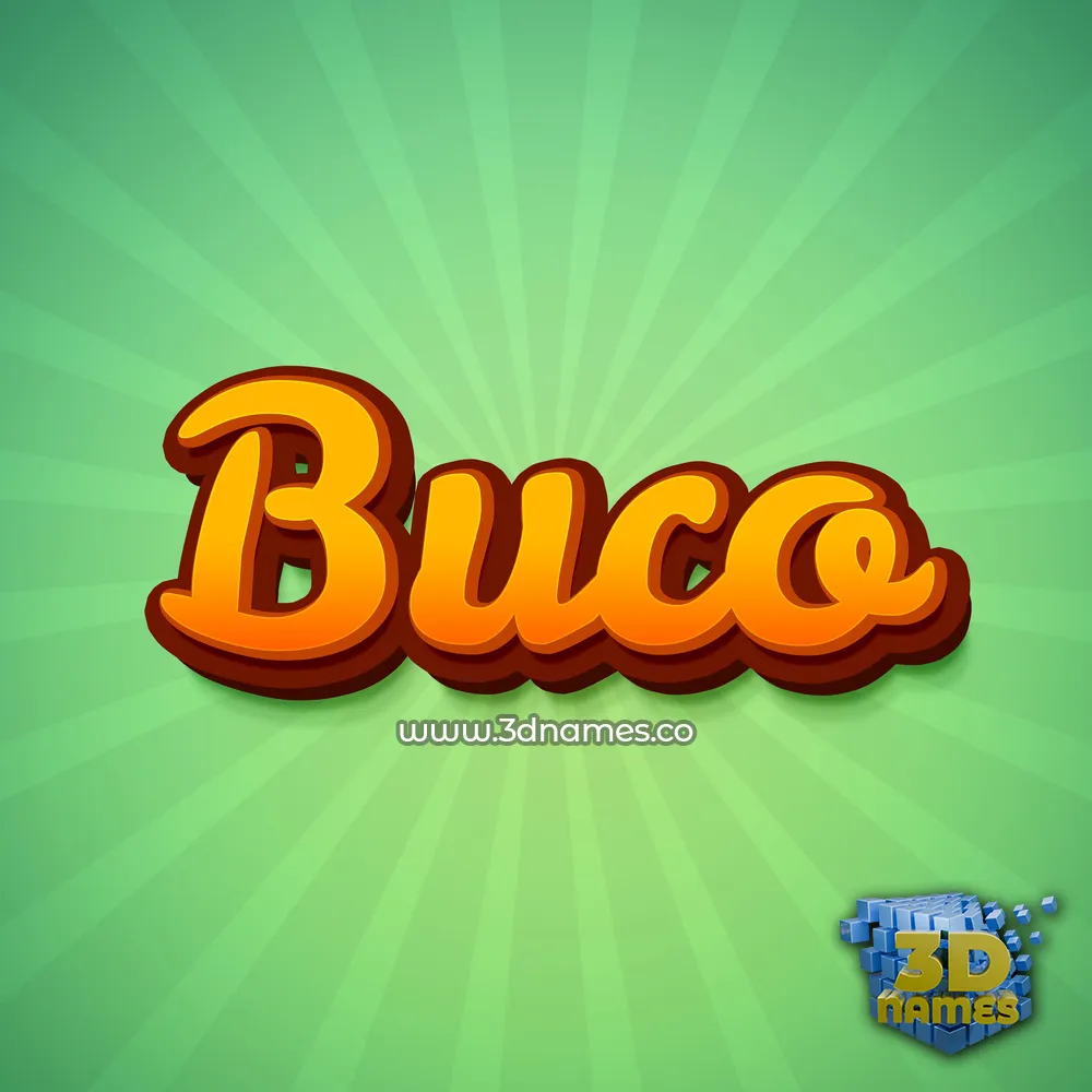 buco in Green Rays style - 3D name wallpaper