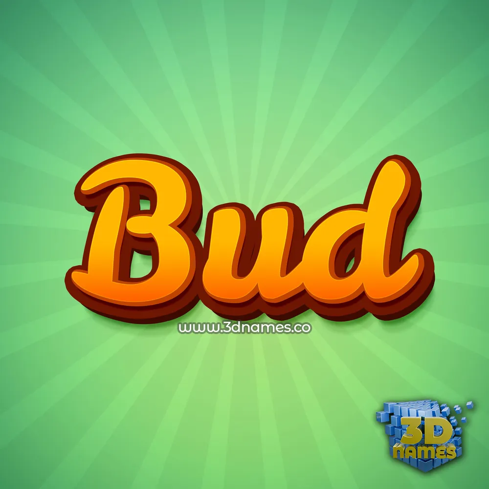 bud in Green Rays style - 3D name wallpaper