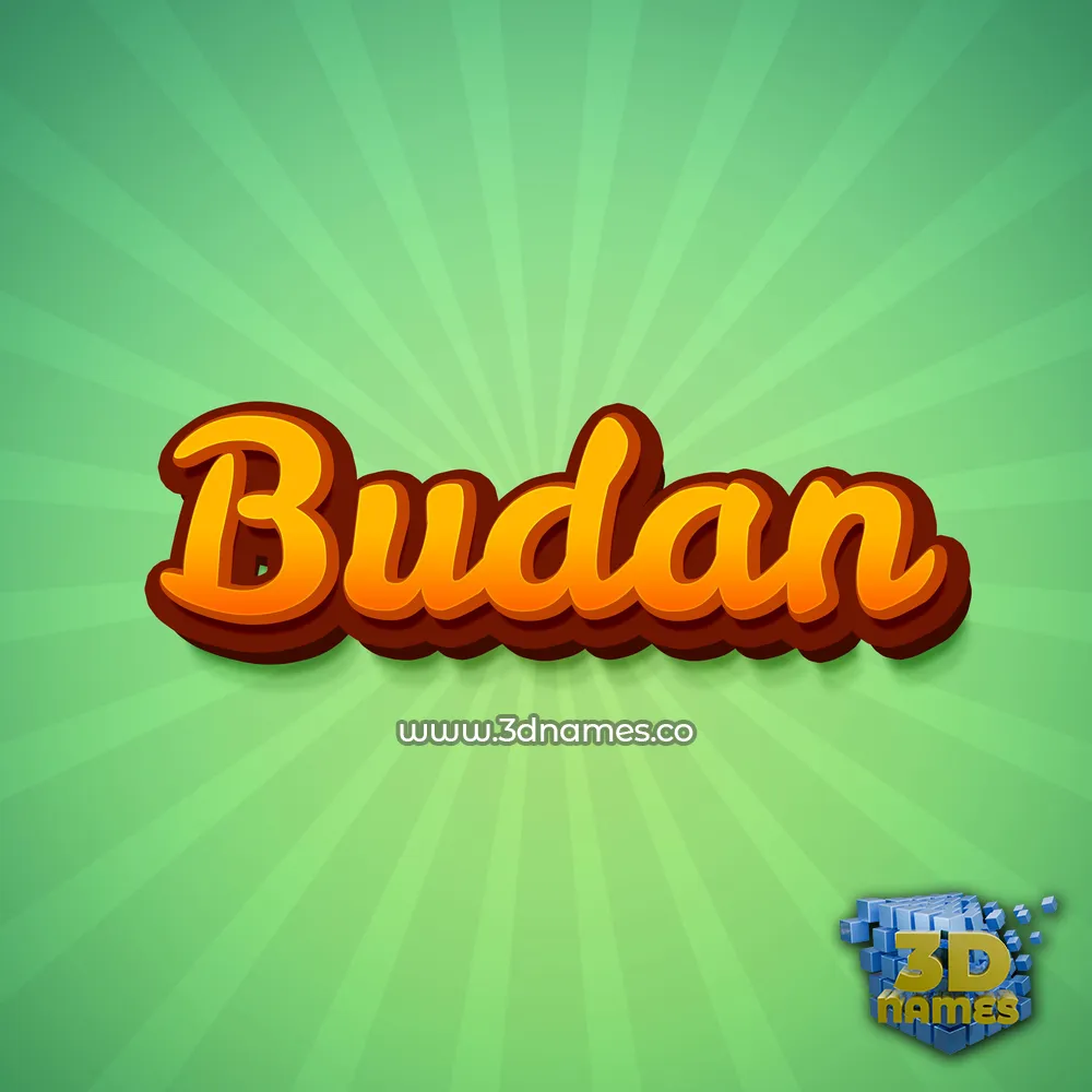 budan in Green Rays style - 3D name wallpaper