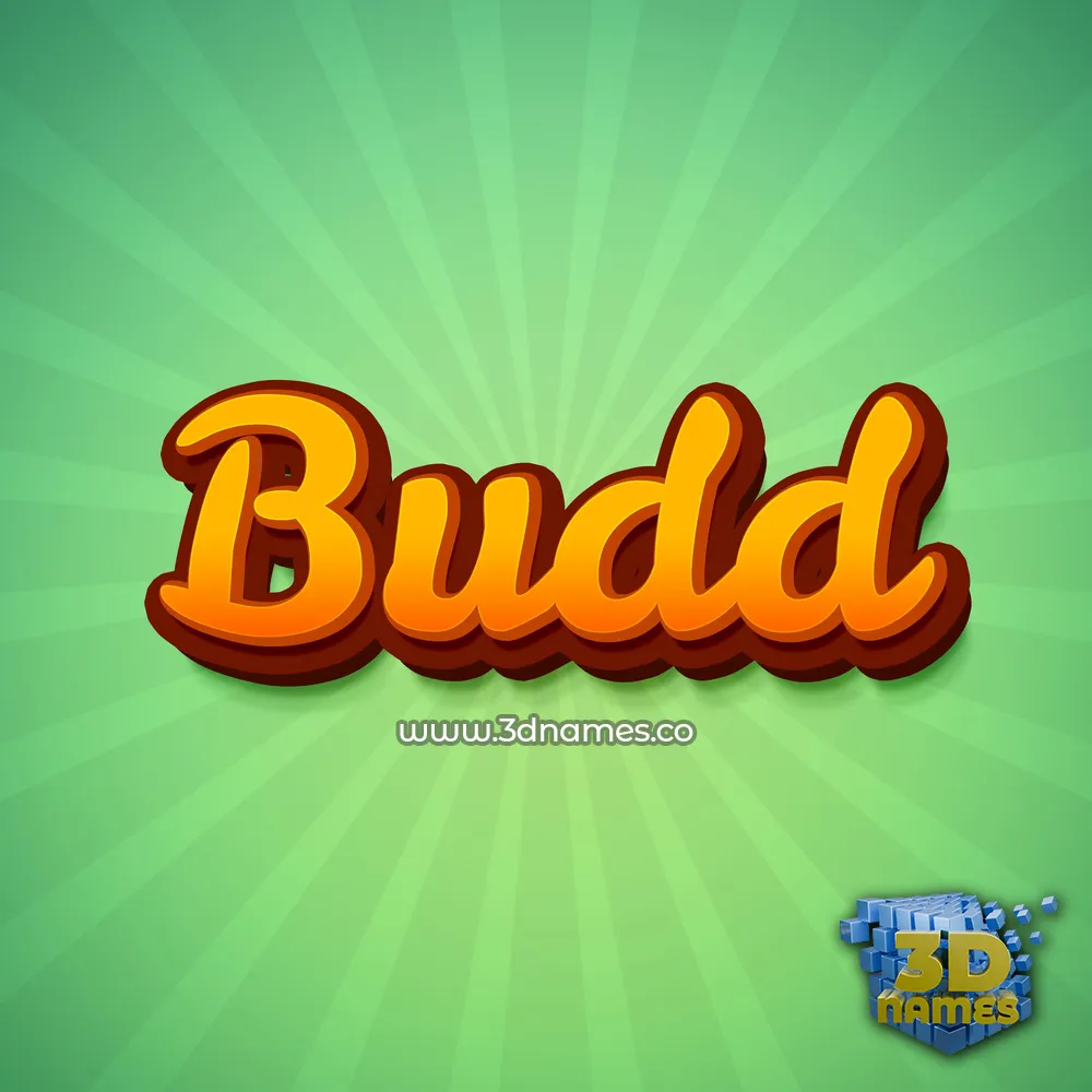 budd in Green Rays style - 3D name wallpaper