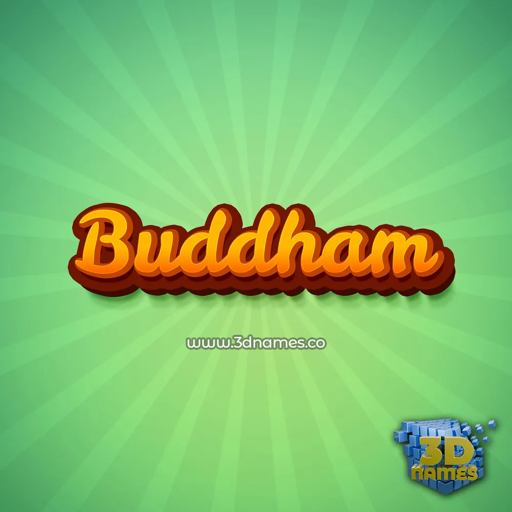 buddham in Green Rays style - 3D name wallpaper