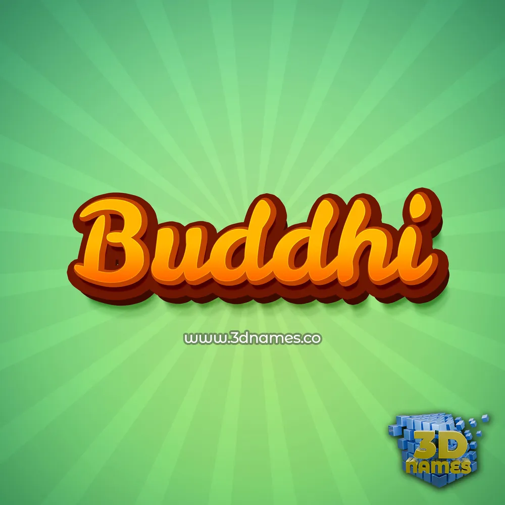 buddhi in Green Rays style - 3D name wallpaper