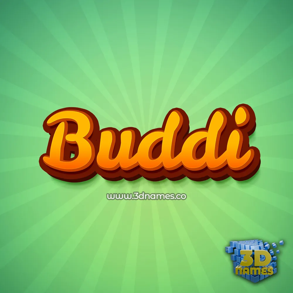 buddi in Green Rays style - 3D name wallpaper