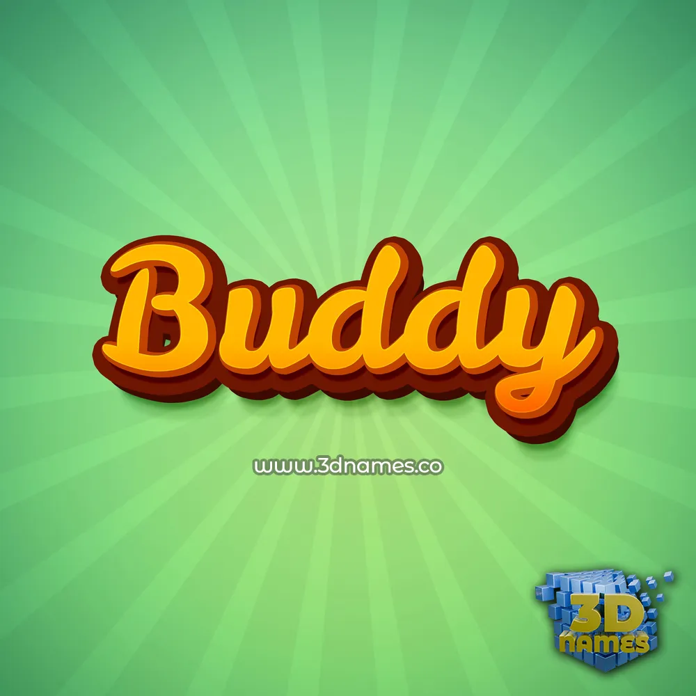 buddy in Green Rays style - 3D name wallpaper