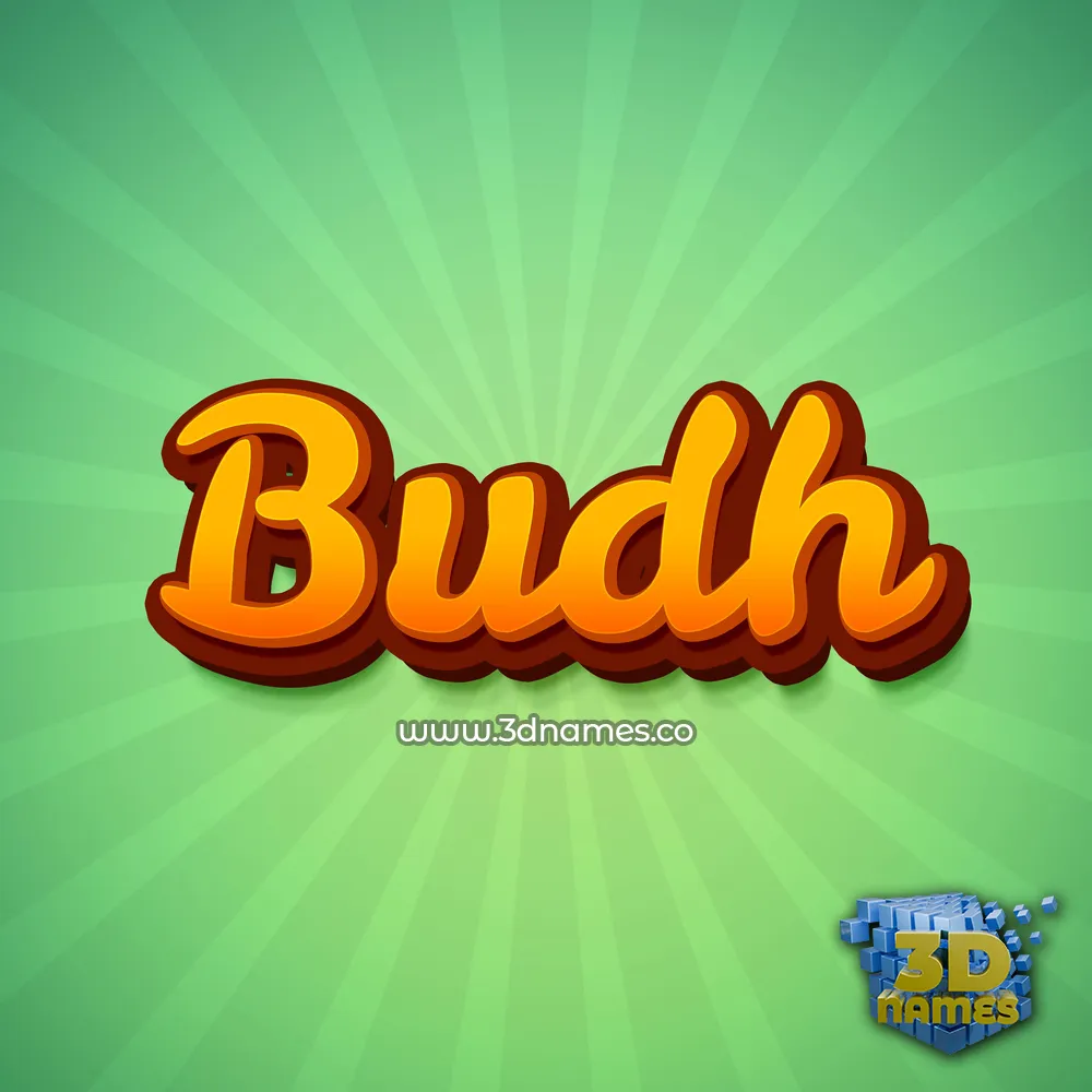 budh in Green Rays style - 3D name wallpaper