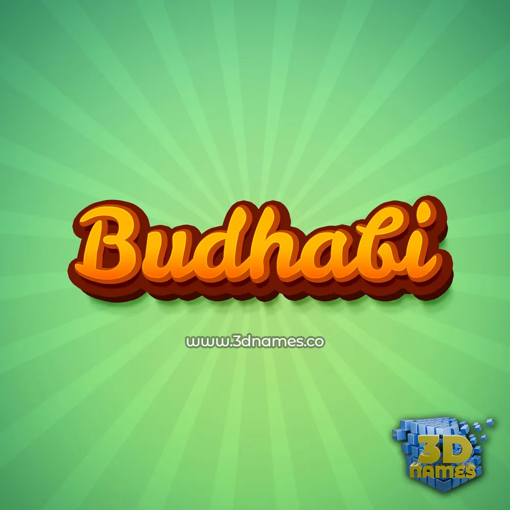 budhabi in Green Rays style - 3D name wallpaper