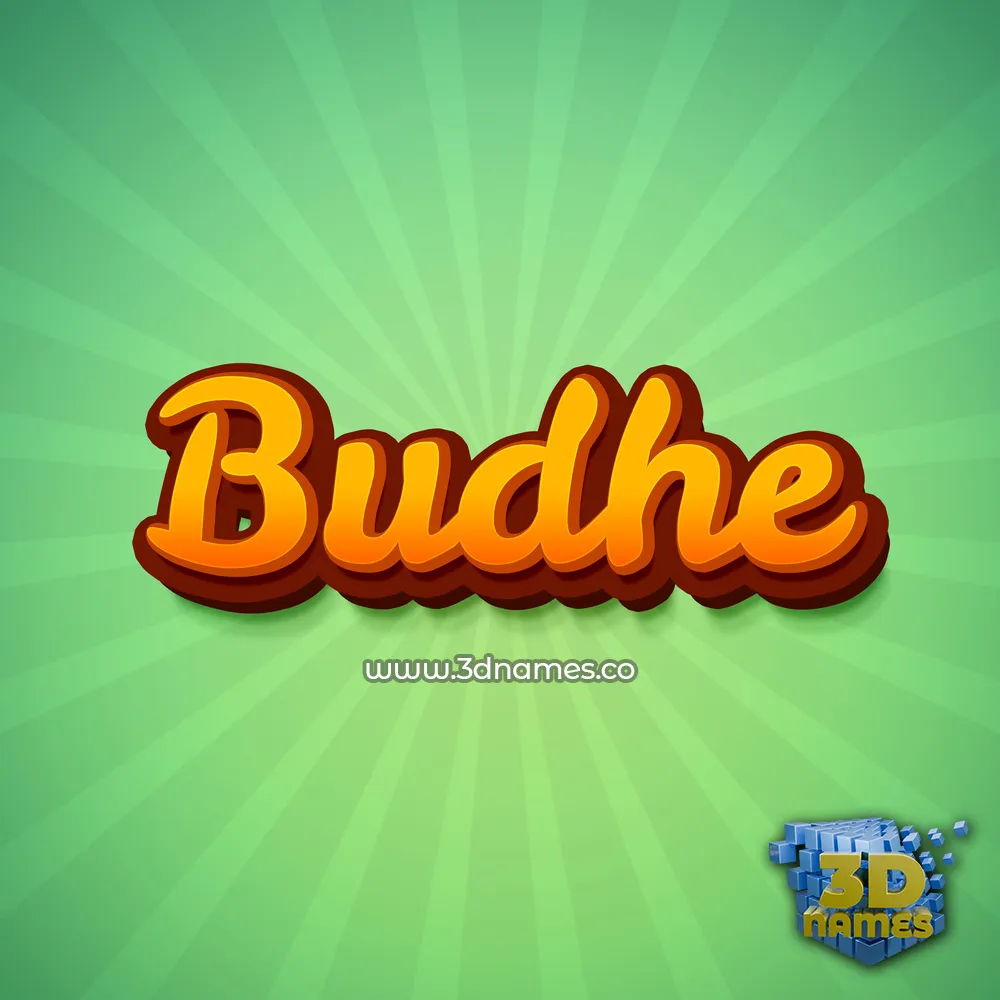 budhe in Green Rays style - 3D name wallpaper