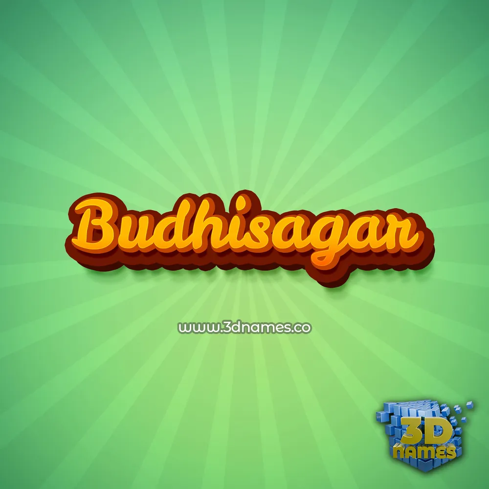 budhisagar in Green Rays style - 3D name wallpaper