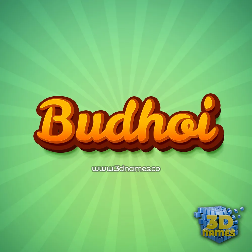 budhoi in Green Rays style - 3D name wallpaper