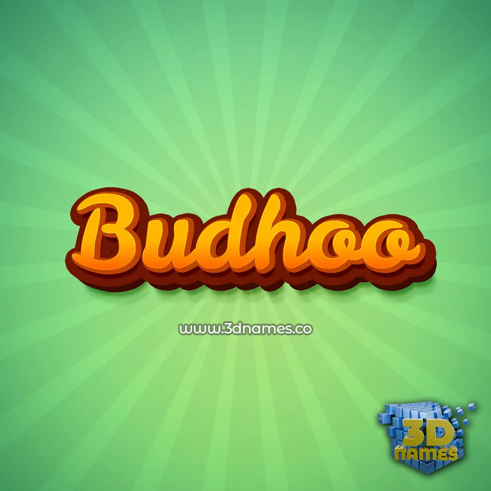 budhoo in Green Rays style - 3D name wallpaper