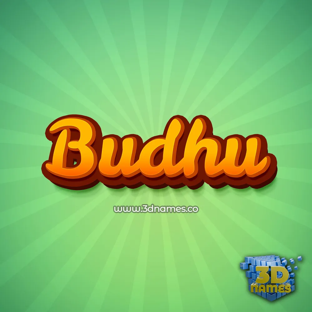 budhu in Green Rays style - 3D name wallpaper