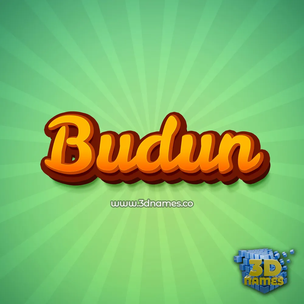 budun in Green Rays style - 3D name wallpaper