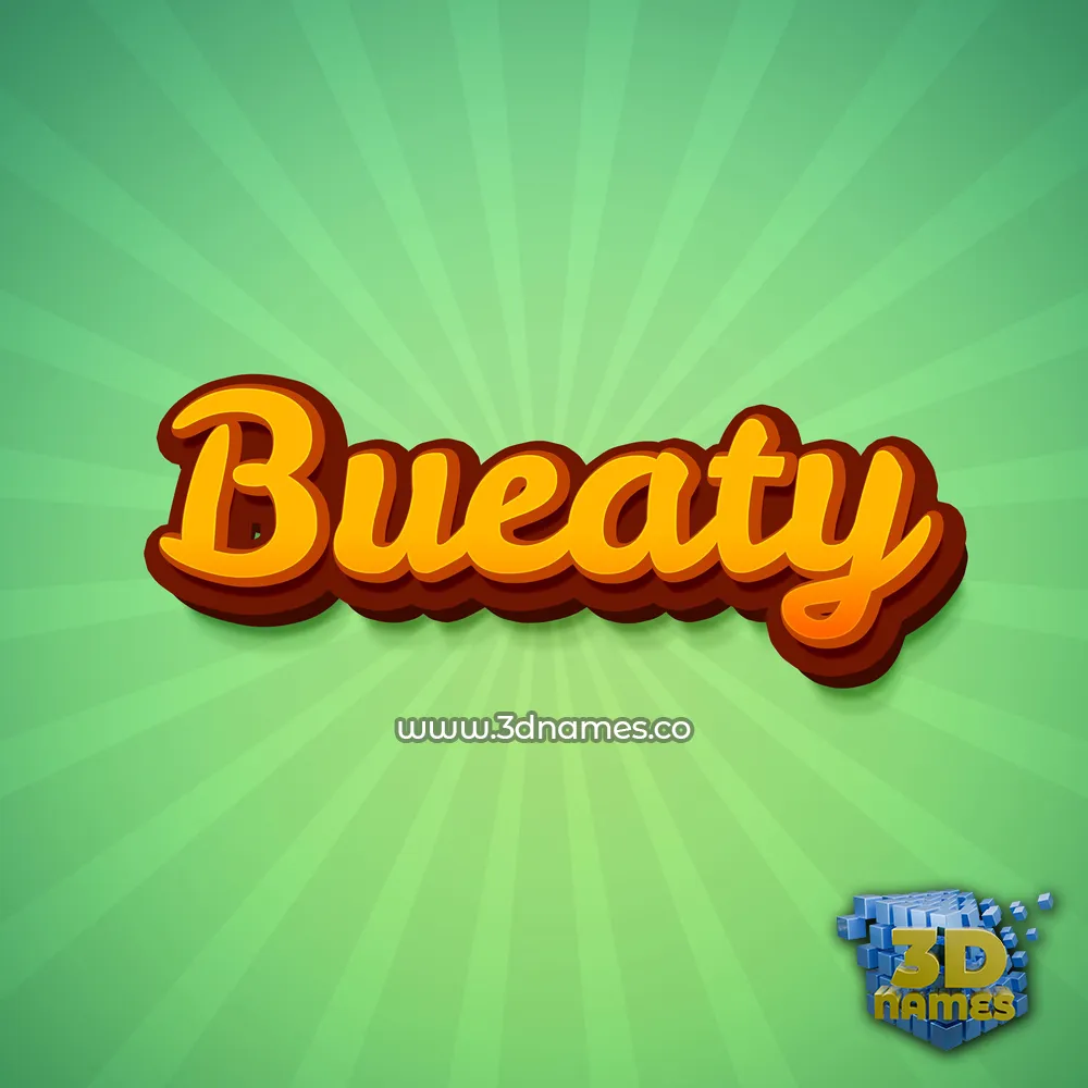 bueaty in Green Rays style - 3D name wallpaper