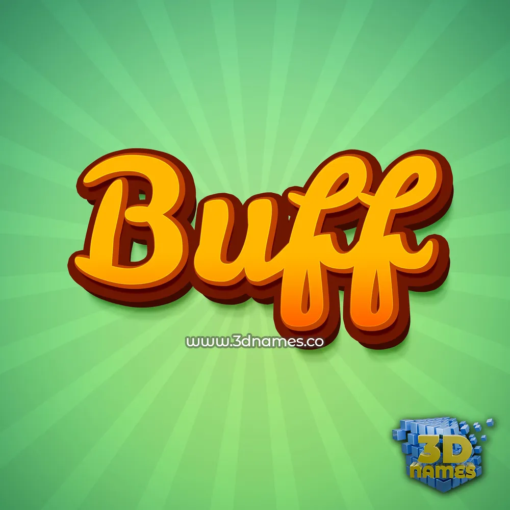 buff in Green Rays style - 3D name wallpaper