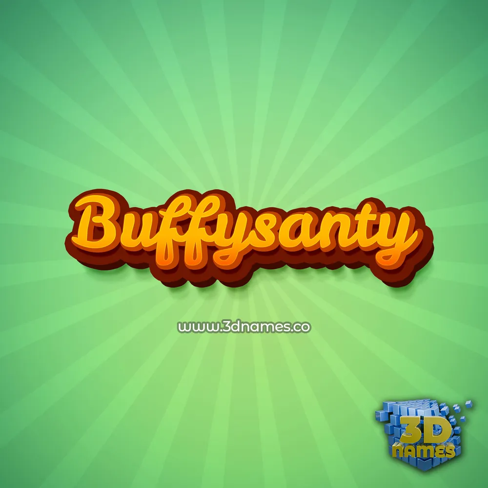 buffysanty in Green Rays style - 3D name wallpaper