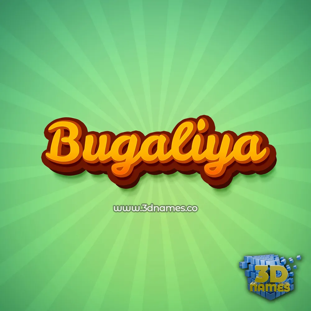 bugaliya in Green Rays style - 3D name wallpaper