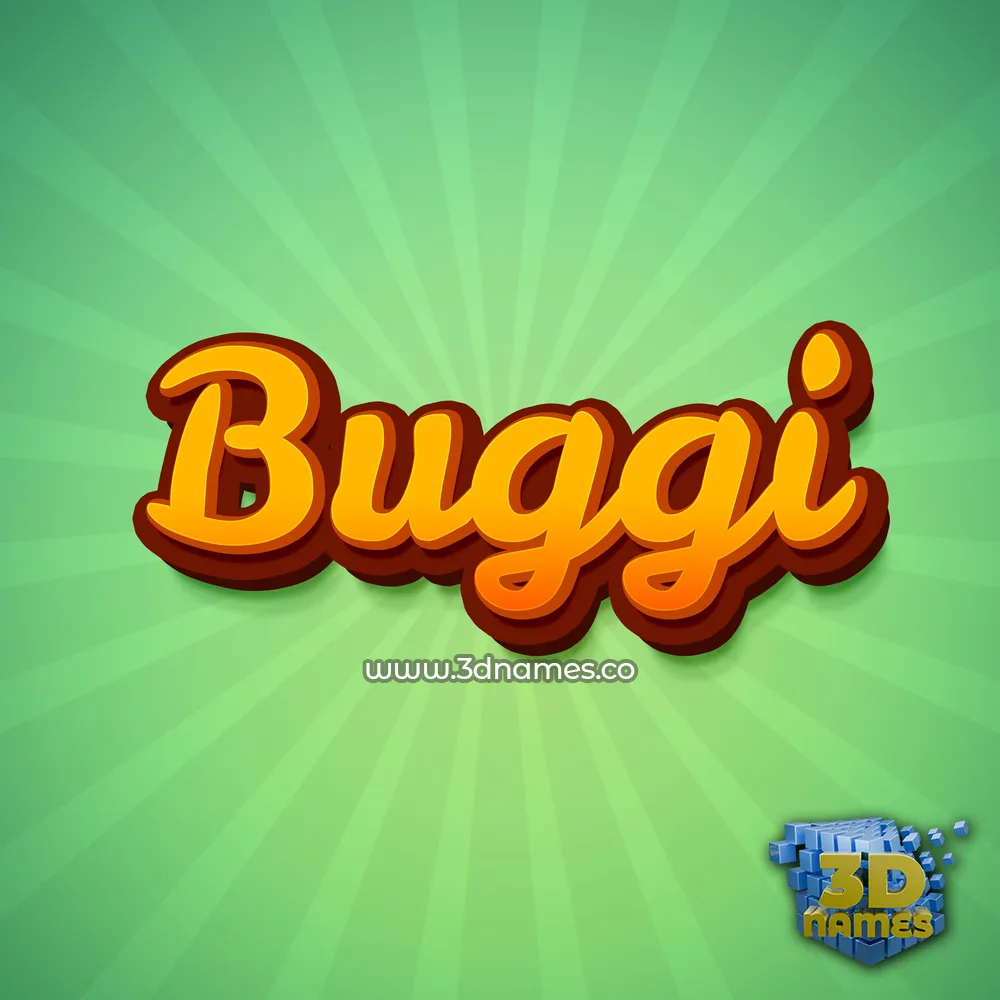 buggi in Green Rays style - 3D name wallpaper