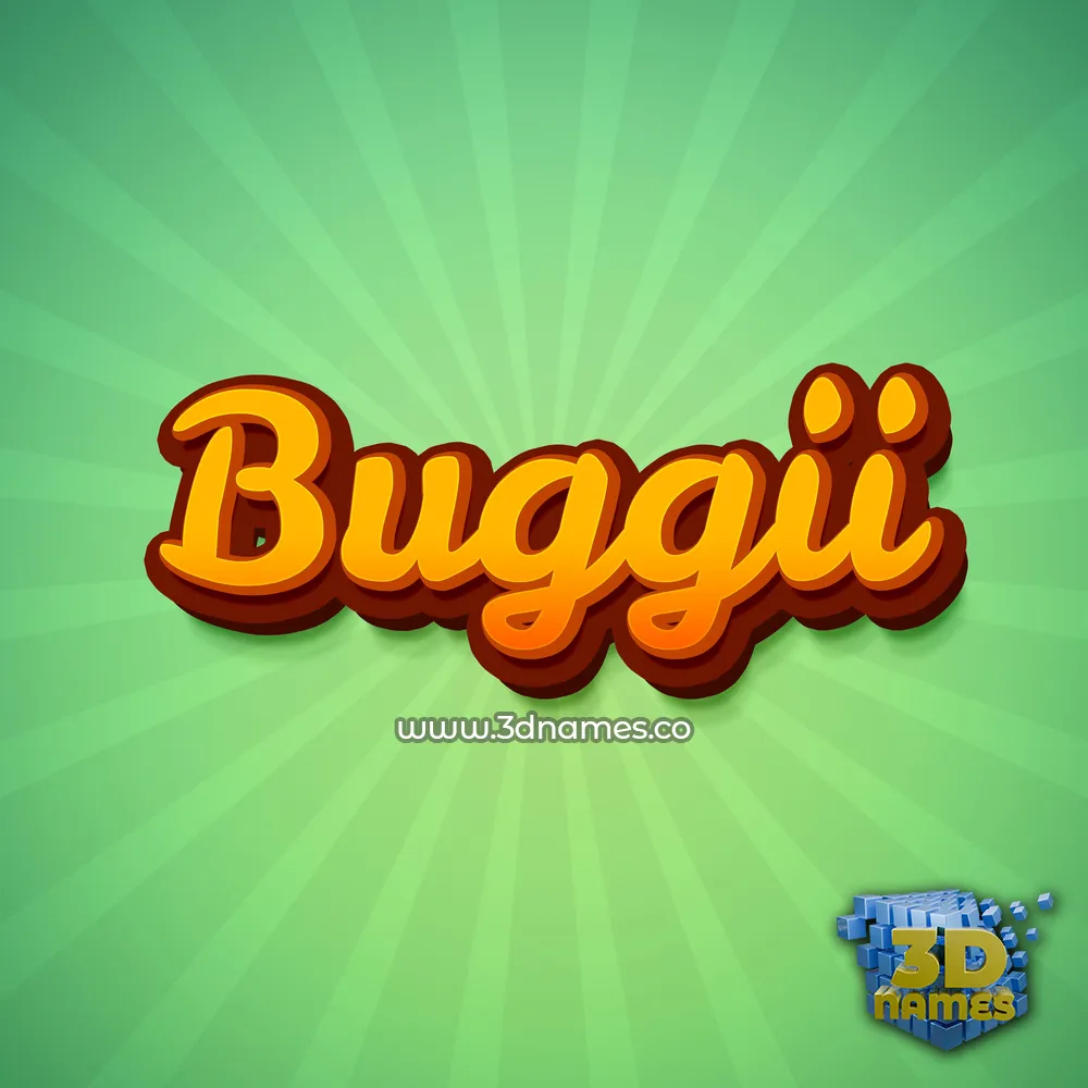 buggii in Green Rays style - 3D name wallpaper