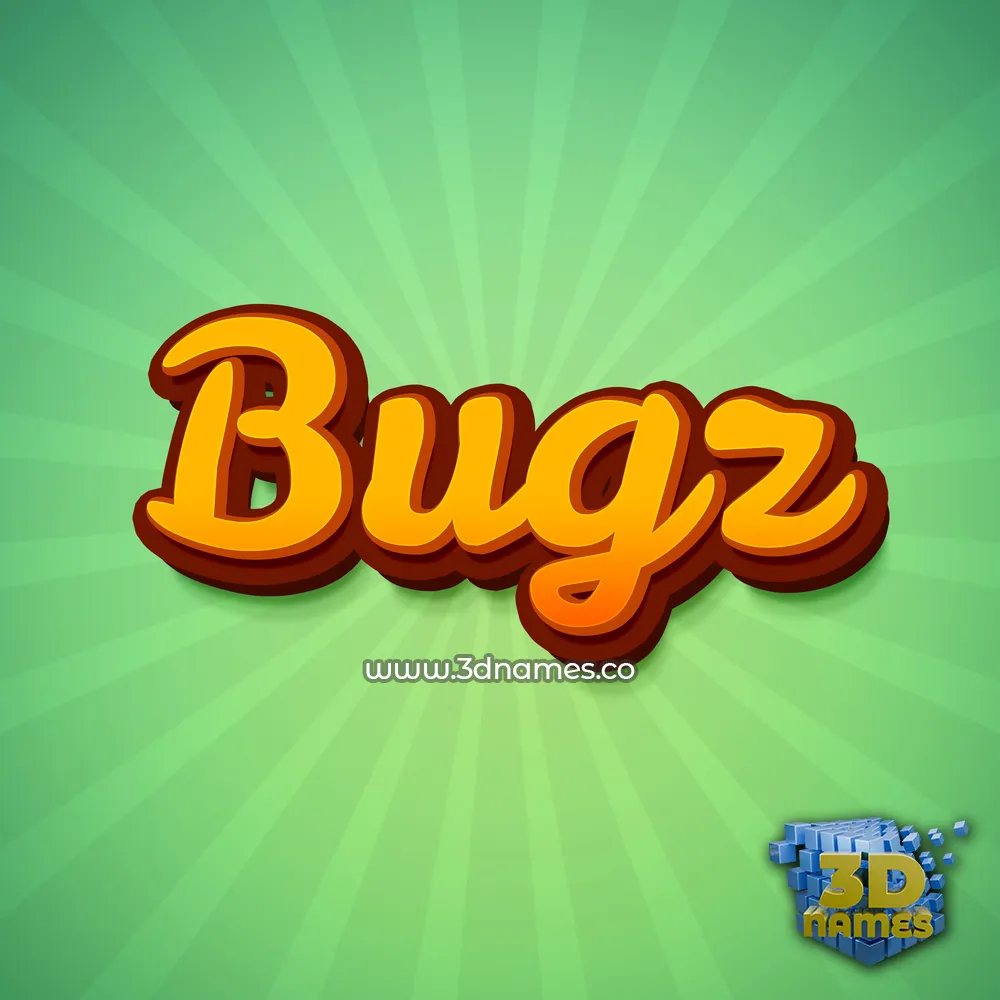 bugz in Green Rays style - 3D name wallpaper