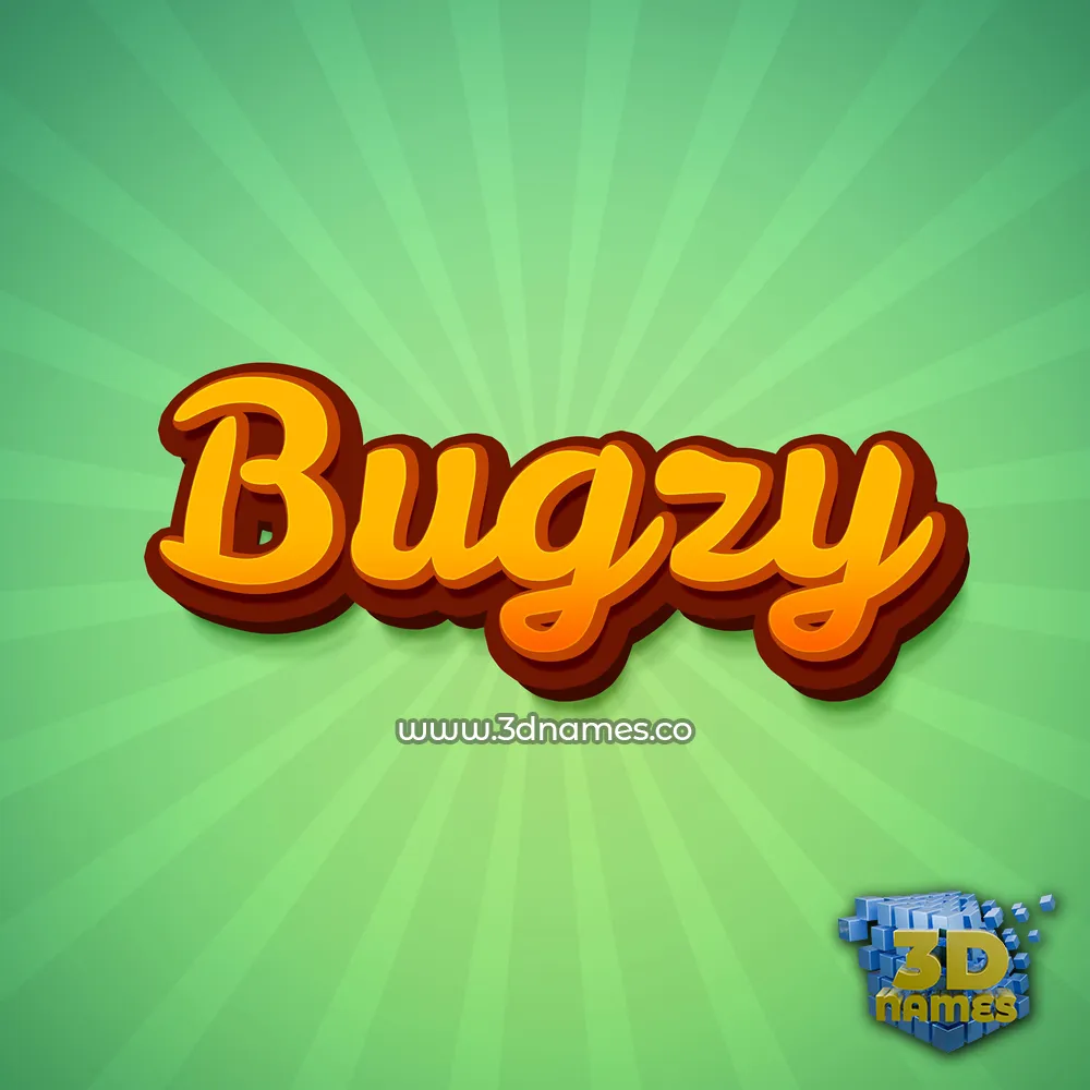 bugzy in Green Rays style - 3D name wallpaper