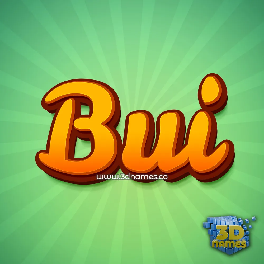 bui in Green Rays style - 3D name wallpaper