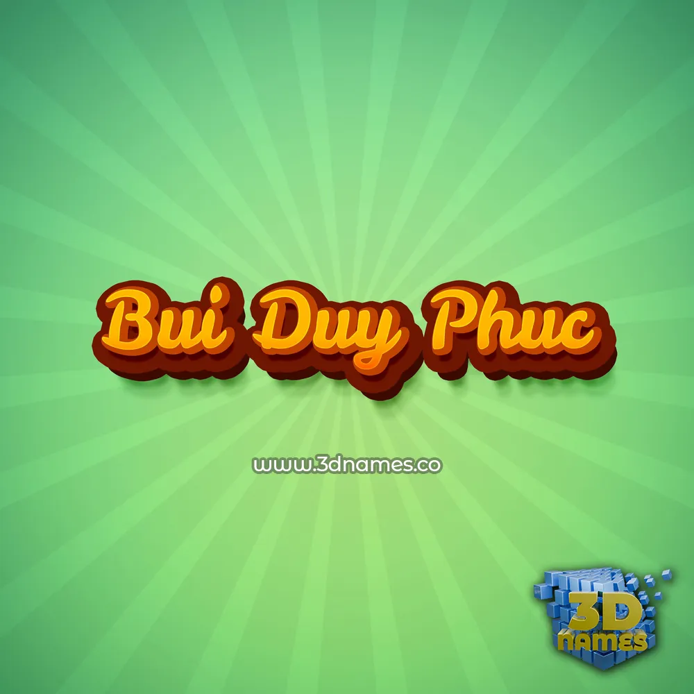 bui duy phuc in Green Rays style - 3D name wallpaper