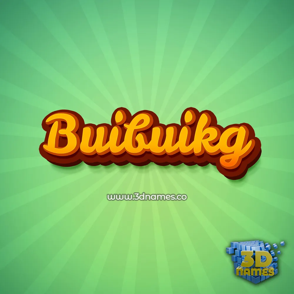 buibuikg in Green Rays style - 3D name wallpaper