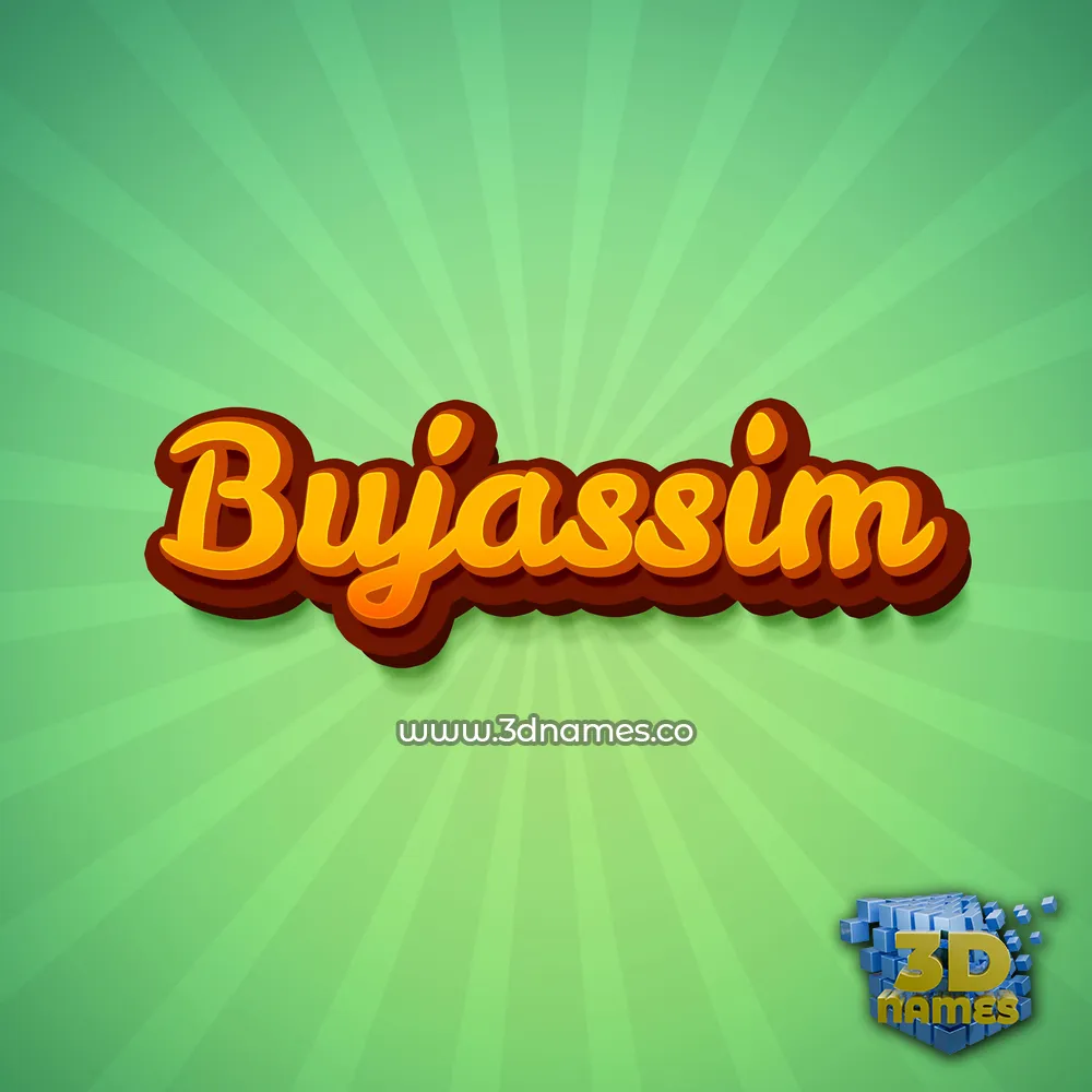 bujassim in Green Rays style - 3D name wallpaper