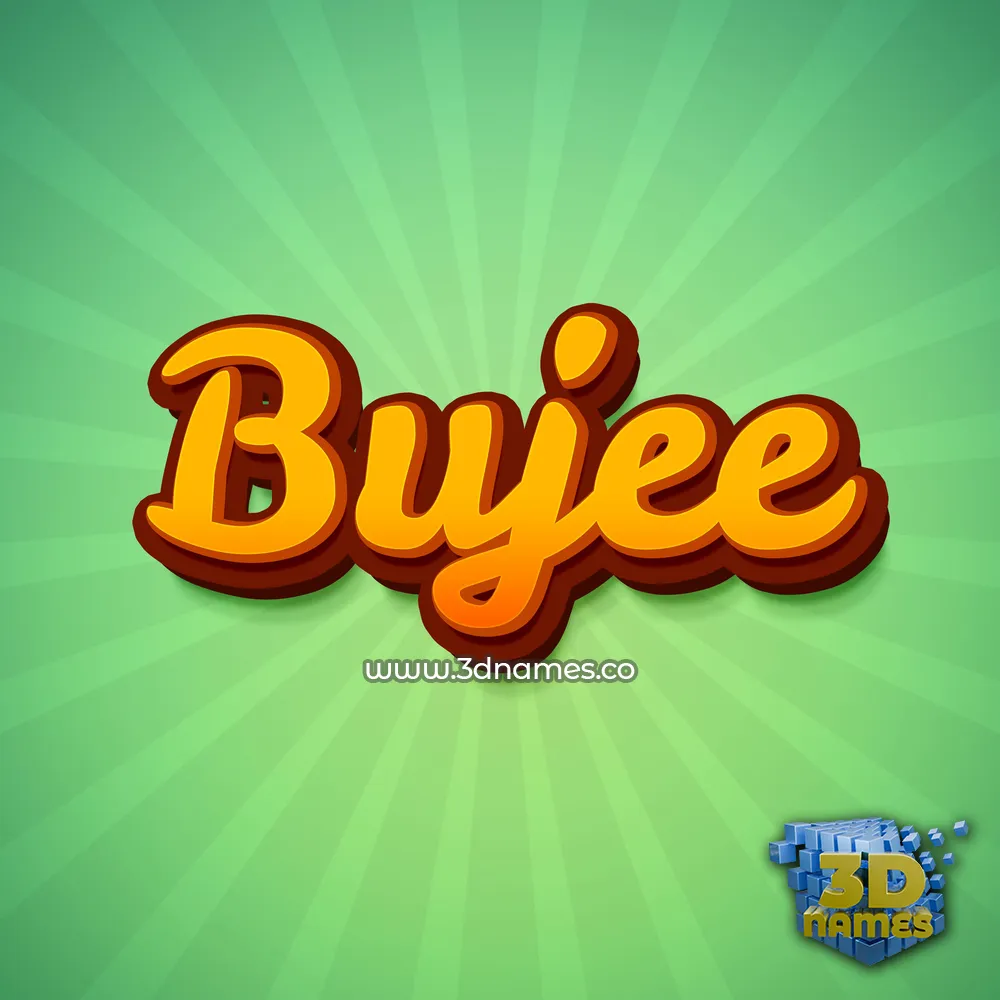 bujee in Green Rays style - 3D name wallpaper