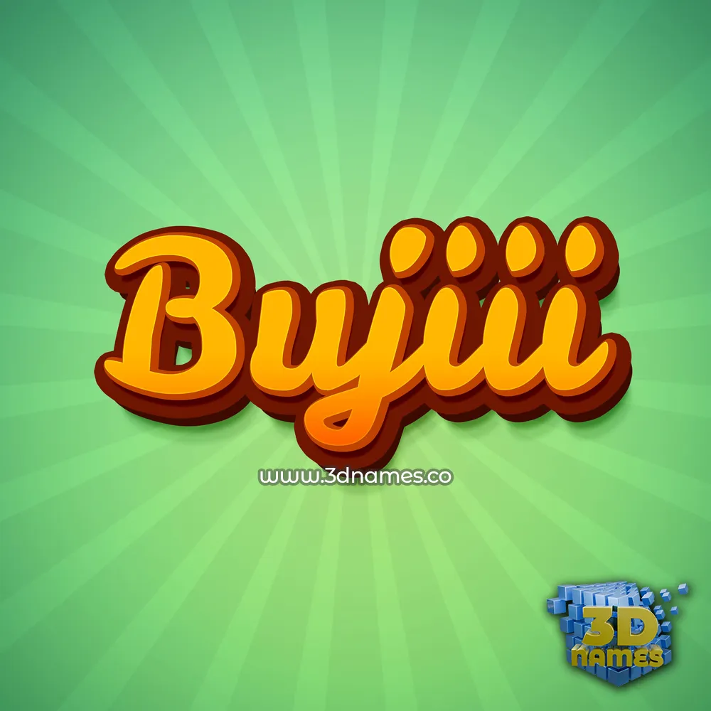 bujiii in Green Rays style - 3D name wallpaper