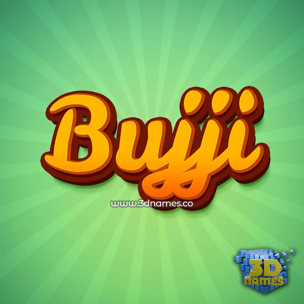 bujji in Green Rays style - 3D name wallpaper