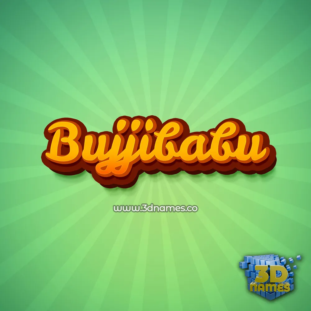 bujjibabu in Green Rays style - 3D name wallpaper