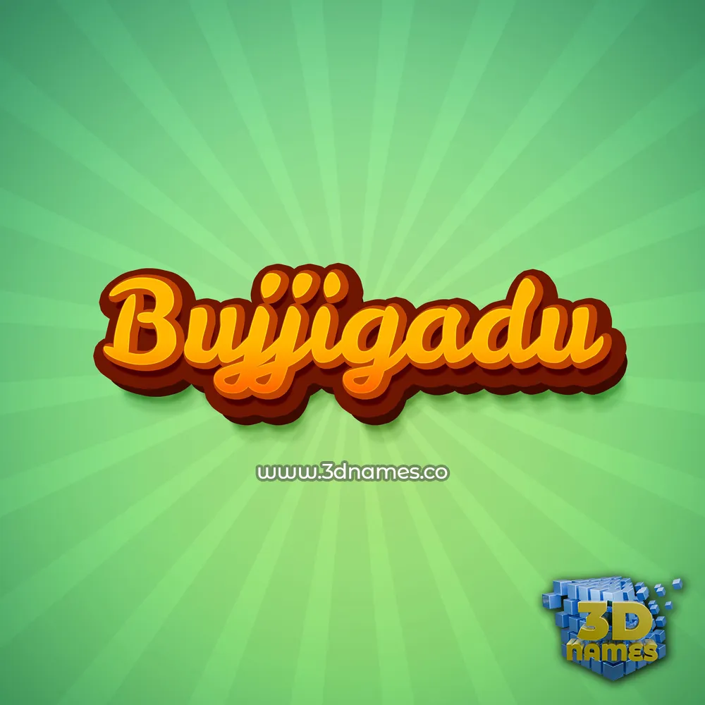 bujjigadu in Green Rays style - 3D name wallpaper