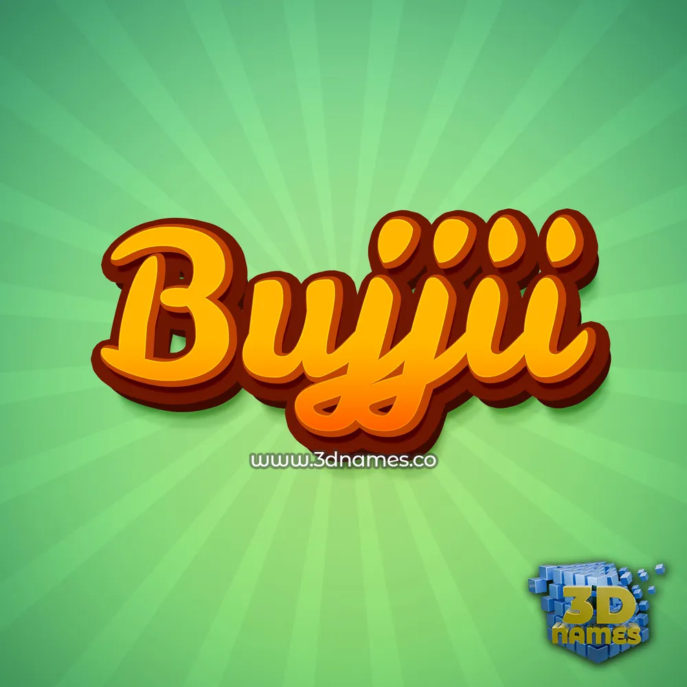 bujjii in Green Rays style - 3D name wallpaper