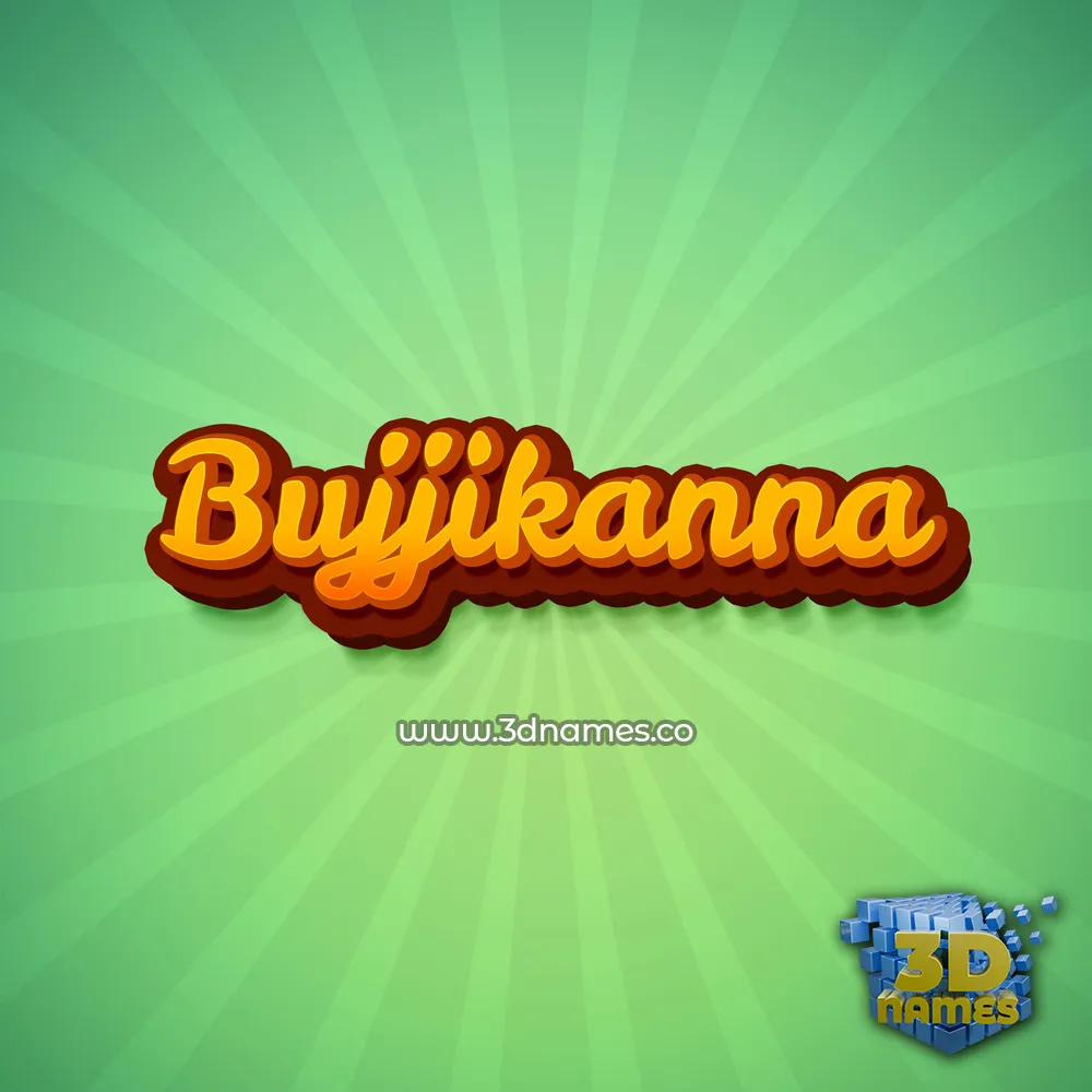 bujjikanna in Green Rays style - 3D name wallpaper