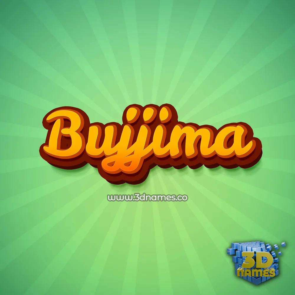 bujjima in Green Rays style - 3D name wallpaper