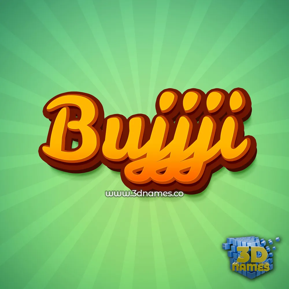 bujjji in Green Rays style - 3D name wallpaper