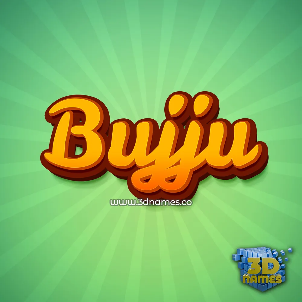 bujju in Green Rays style - 3D name wallpaper