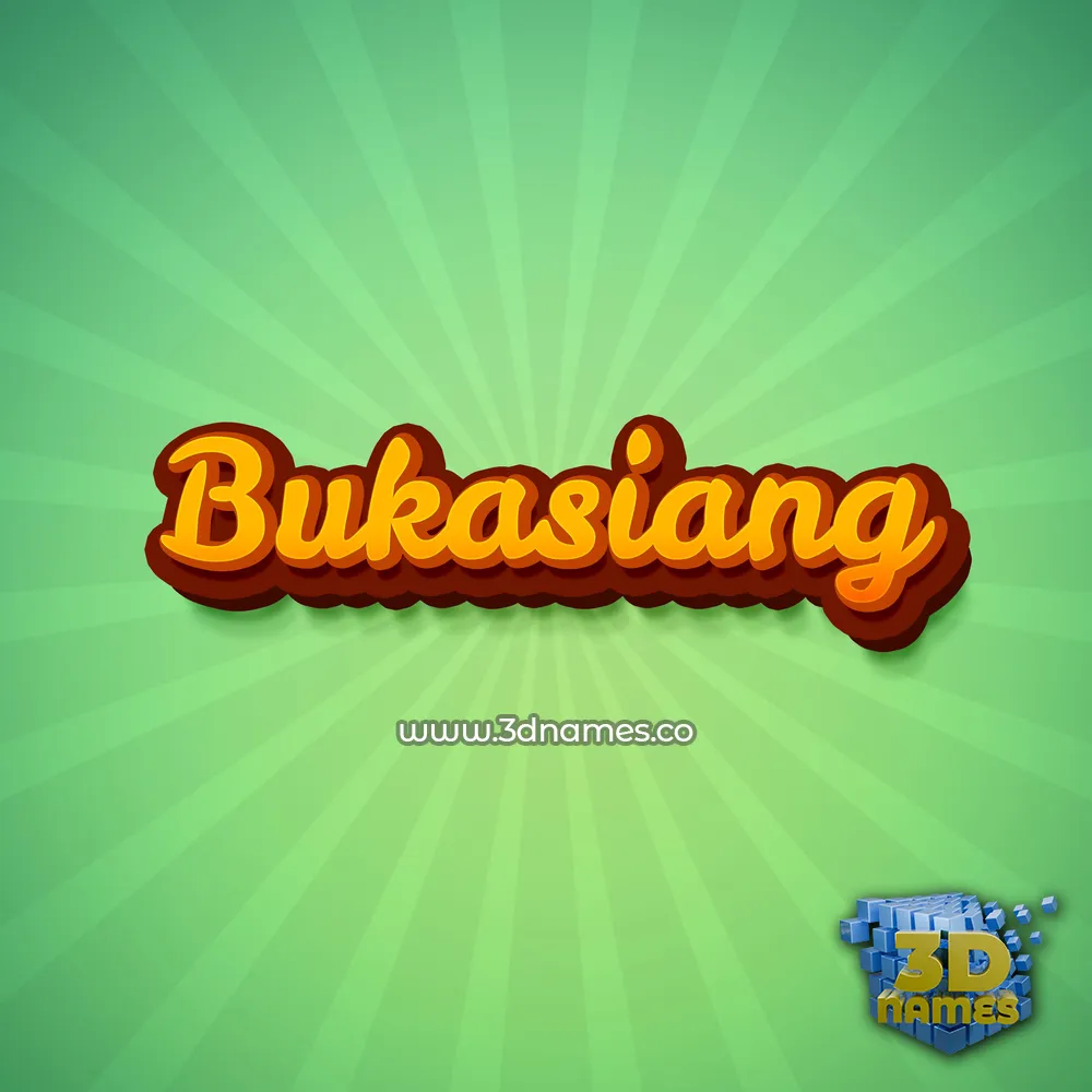 bukasiang in Green Rays style - 3D name wallpaper