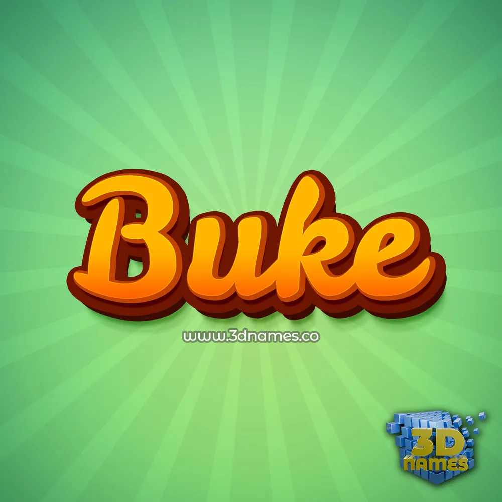 buke in Green Rays style - 3D name wallpaper